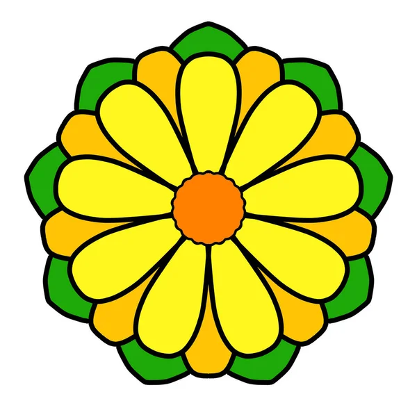 Mandala, ronde gekleurde symmetrische bloem tegen witte achtergrond. — Stockfoto