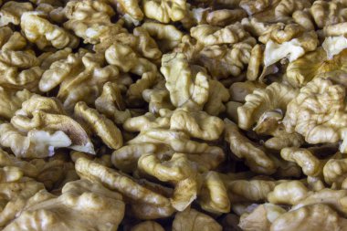 Ceviz çekirdeği dokusu yakın çekim. Çatlakların arka planı.