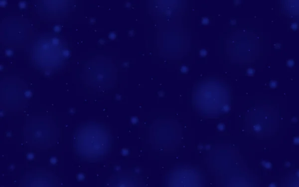 light blue bokeh spots on dark blue background. Starry sky. Image for inscription or postcard, banner and website design.