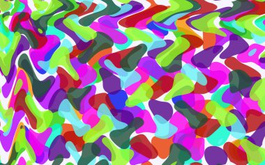 Beyaz arkaplandaki çok renkli noktaların soyut arkaplanı. Diane için tasarım çizimi şablonu.