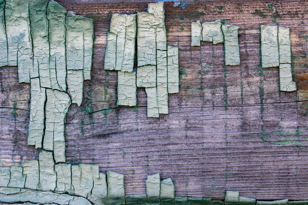 Fond Vieille Peinture Verte Pelée Sur Une Surface Bois Abstraction — Photo