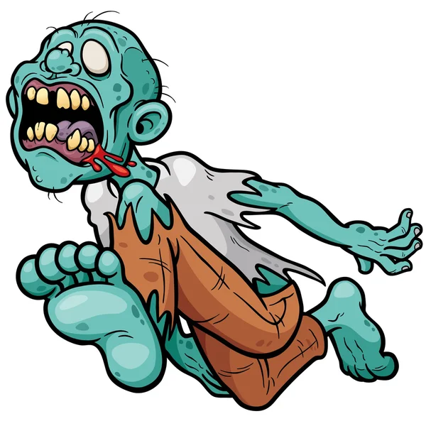 Personaje zombie de dibujos animados — Vector de stock