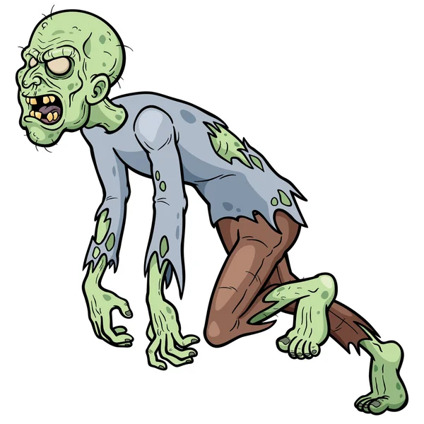 Personaje zombie de dibujos animados — Vector de stock