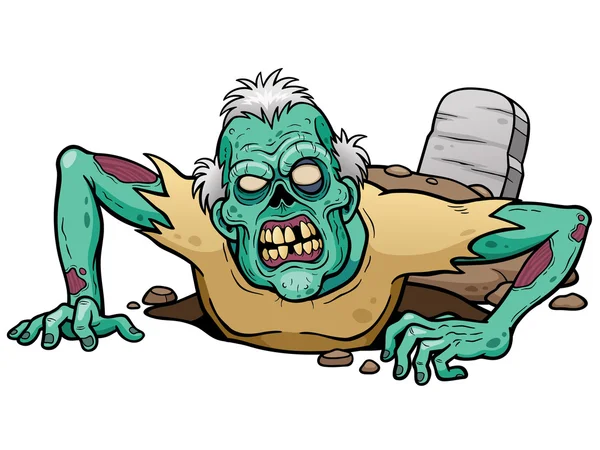 Personaje zombie de dibujos animados — Vector de stock