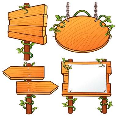 ahşap işaretler seti