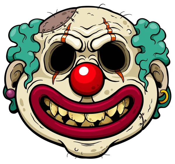 Clown Zombie face — Stock Vector