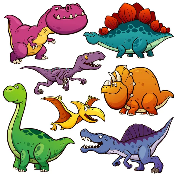 Personaje de dinosaurio de dibujos animados — Archivo Imágenes Vectoriales