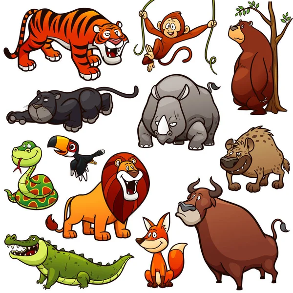 Wild Animals Character — Stock Vector