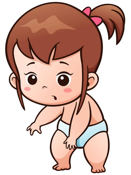 Meisje van de Baby van de cartoon — Stockvector