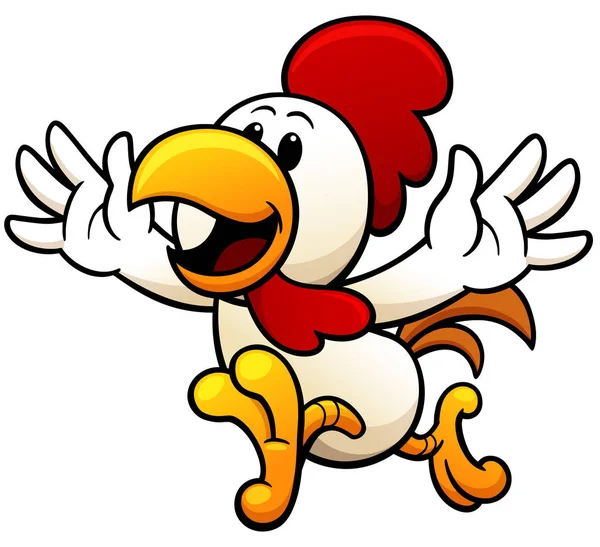 Cartone animato personaggio gallo — Vettoriale Stock