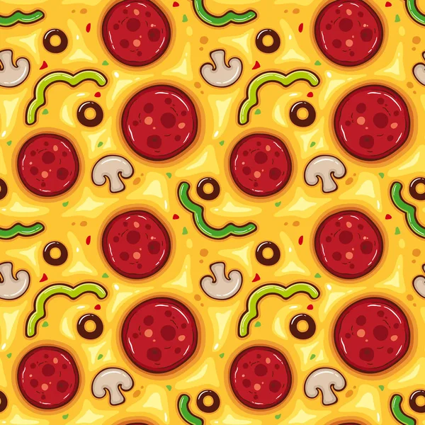 Seamless pattern pizza — Stock Vector