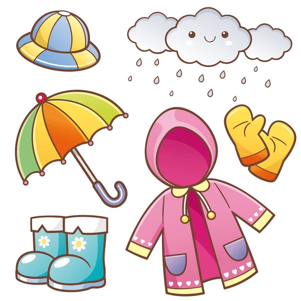 Cartoon Rain Clothes — Stock Vector