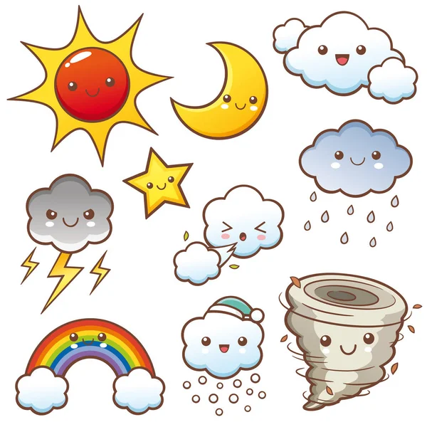 Cartoon Weather set — Stock Vector