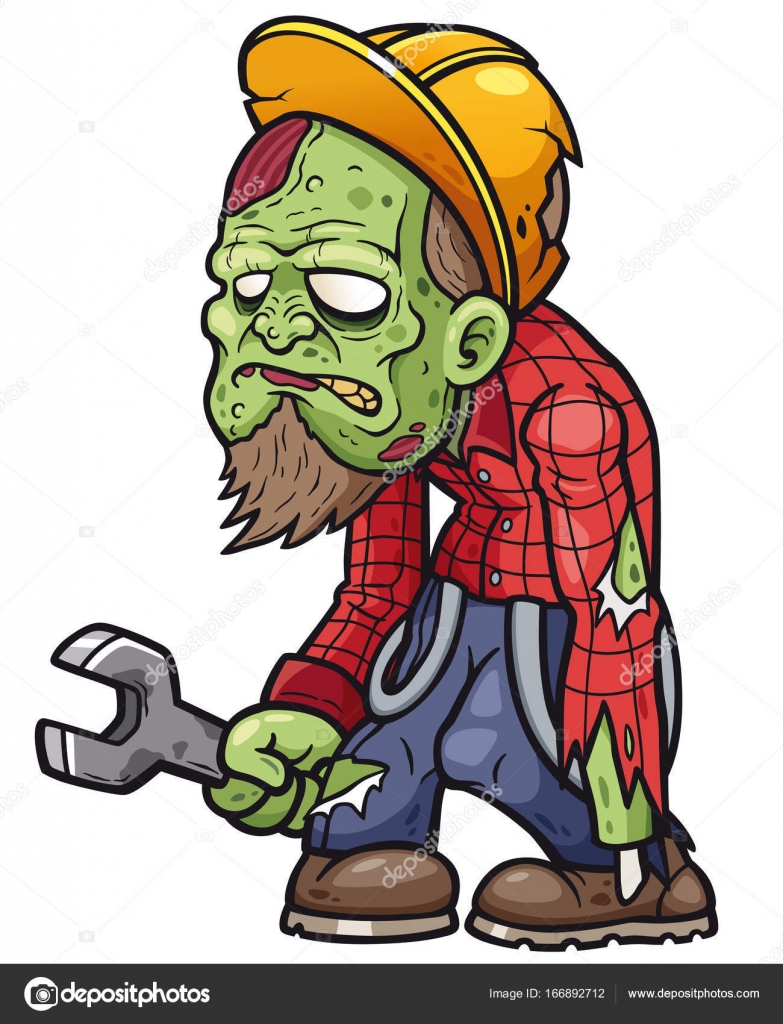 만화 좀비 정비공 스톡 벡터 - ©sararoom 166892712