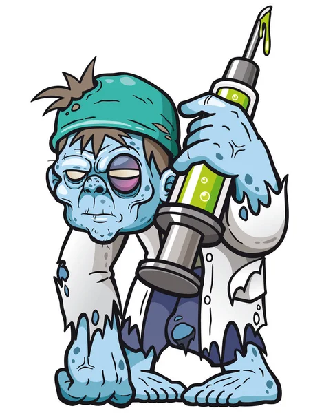 Cartoon zombie dokter — Stockvector