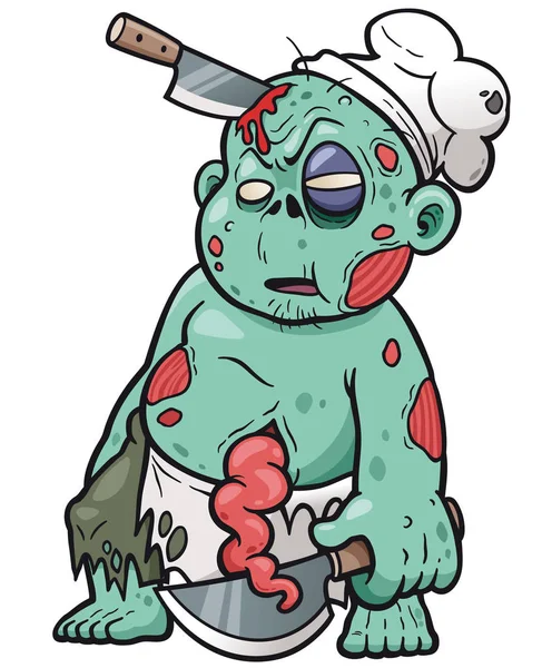 Chef zombie de bande dessinée — Image vectorielle