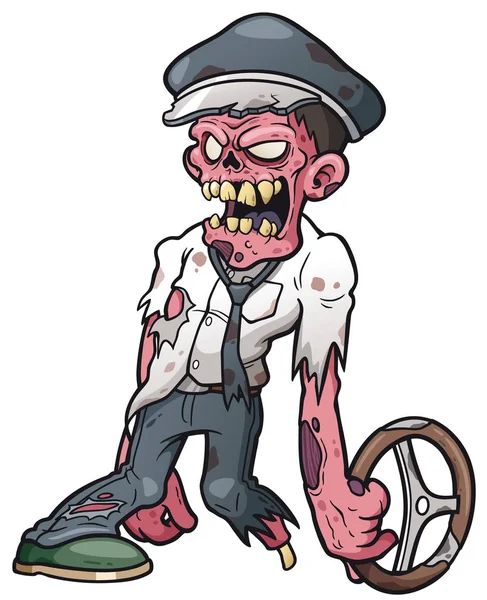 Conductores de dibujos animados zombie — Vector de stock