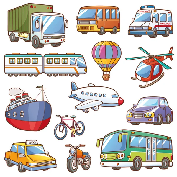 Cartoon Transport ensemble — Image vectorielle