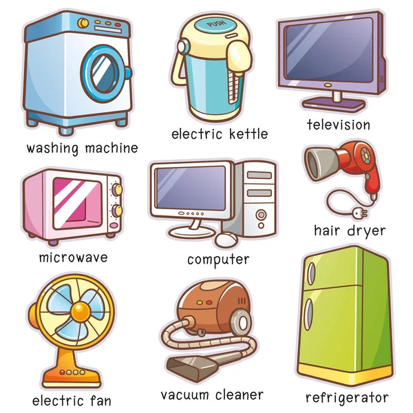 Cartoon Electrónica para el hogar — Archivo Imágenes Vectoriales