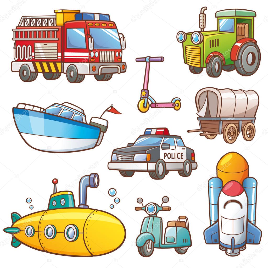 Cartoon Transportation set