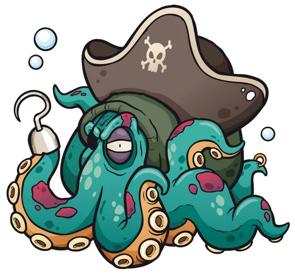 Cartoon piraat octopus — Stockvector
