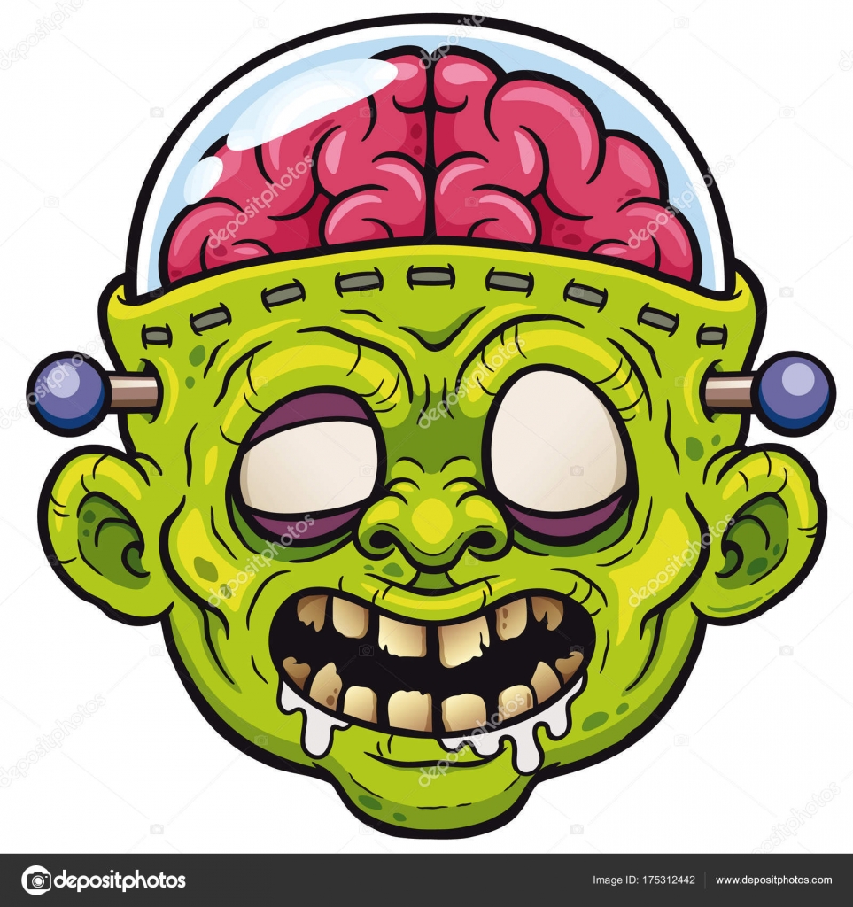 Vector Illustration Cartoon Monster Zombie Face Stock Vector by ©sararoom  175312442, image size:963x1024
