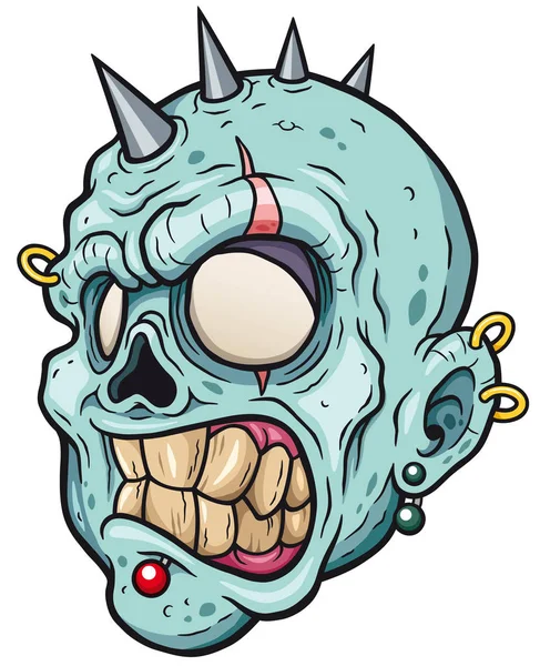 Illustration Vectorielle Visage Zombie Cartoon — Image vectorielle