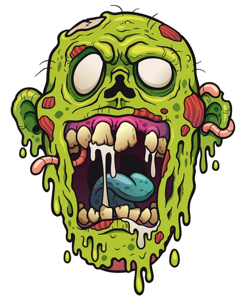 Vektor Illustration Von Cartoon Zombie Gesicht — Stockvektor