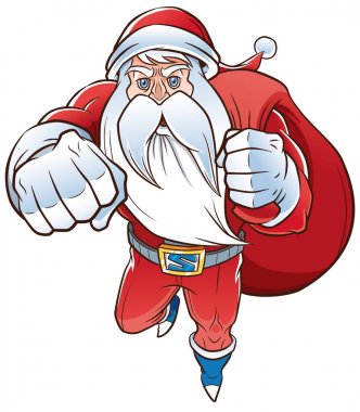 Vektör çizim karikatür Santa Claus kahramanı