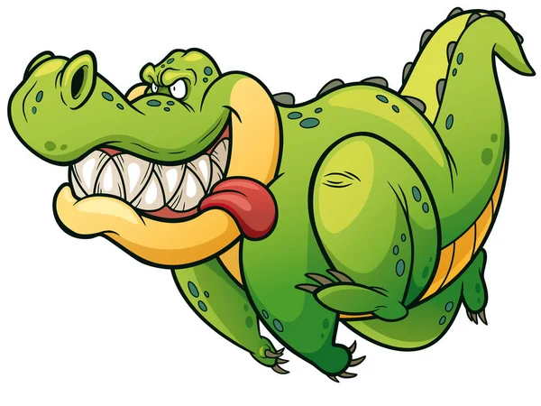 Vector Illustratie Van Cartoon Krokodil — Stockvector