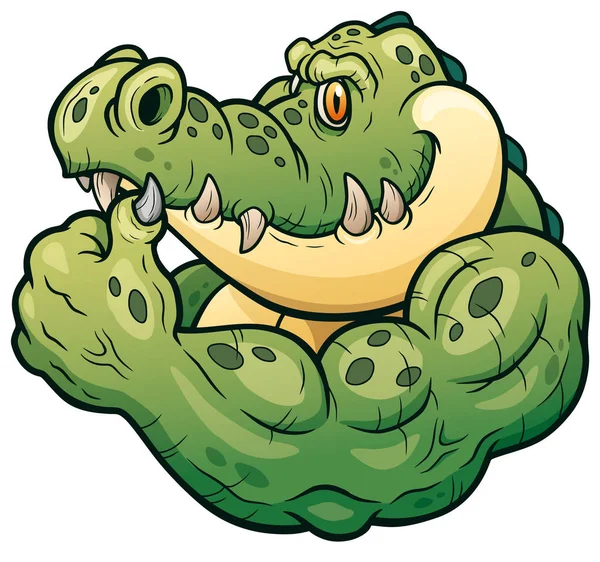 Vector Illustratie Van Cartoon Krokodil — Stockvector