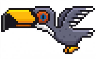 Kartallar karikatür - piksel tasarım vektör çizim