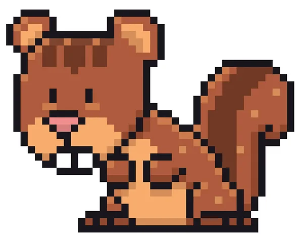 Illustration Vectorielle Cartoon Squirrel Pixel Design — Image vectorielle