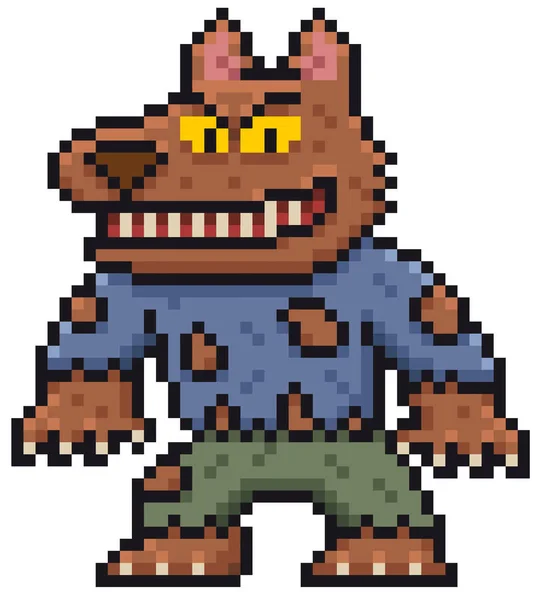 Illustration Vectorielle Cartoon Werewolf Pixel Design — Image vectorielle