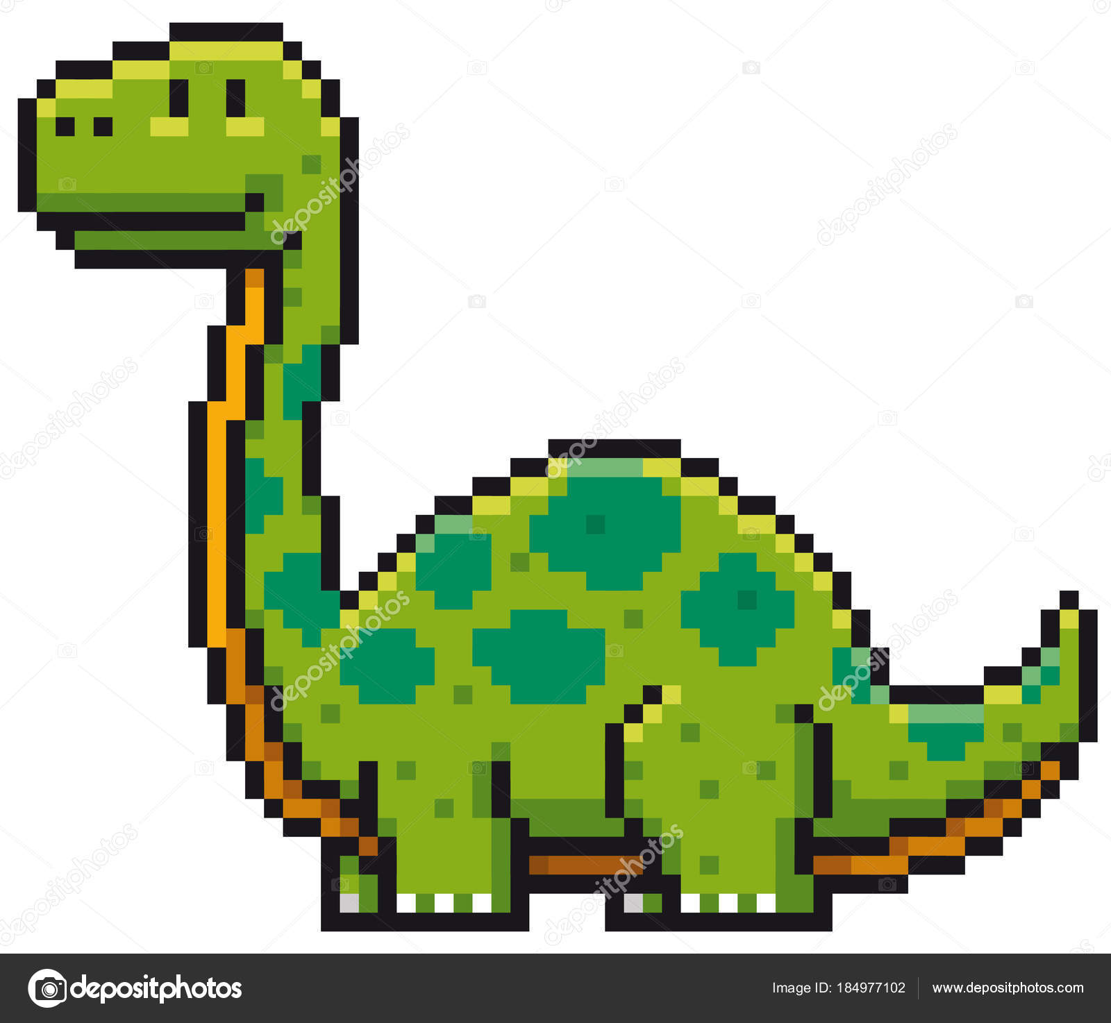 Personagens Dinossauro Pixel Pixel Bit Arte Jogo Dino Animais Dryosaurus  imagem vetorial de Seamartini© 659236064