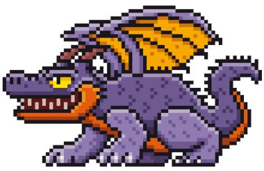 Vektör çizim karikatür Dragon - piksel tasarım