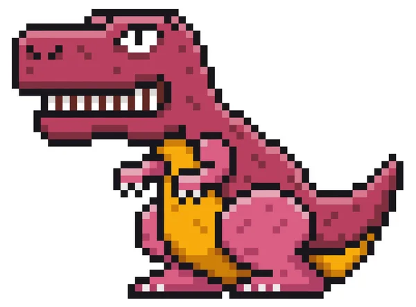 Illustration Vectorielle Dessin Animé Dinosaure Pixel Design — Image vectorielle