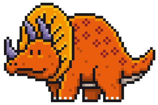 Ilustração Vetorial Dinossauro Dos Desenhos Animados Pixel Design —  Vetores de Stock