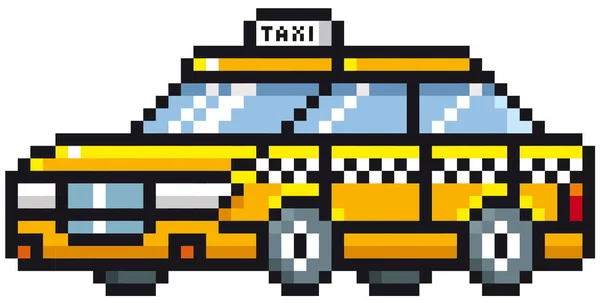 Ilustración Vectorial Cartoon Taxi Diseño Píxeles — Archivo Imágenes Vectoriales