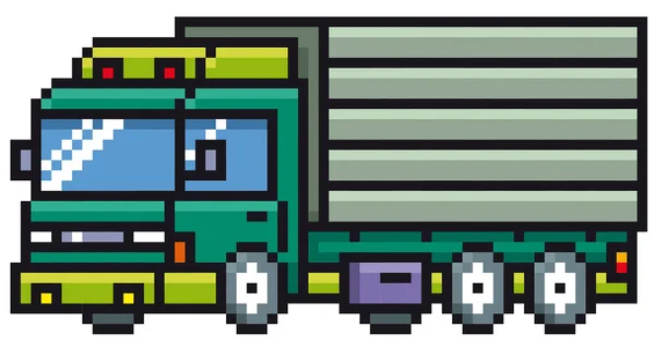 Vectorillustratie Van Cartoon Truck Pixel Ontwerp — Stockvector