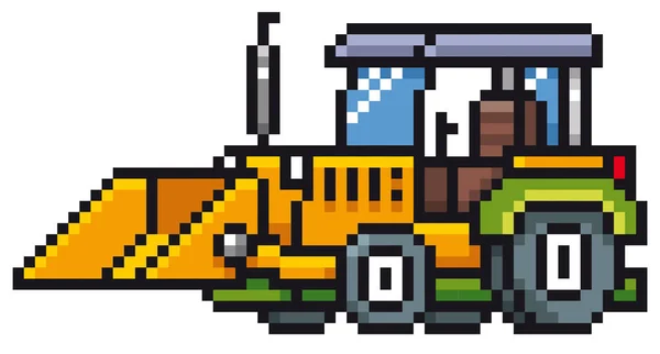 Векторна Ілюстрація Cartoon Tractor Pixel Design — стоковий вектор