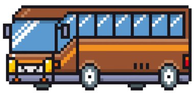 Vektör çizim karikatür otobüs - piksel tasarım