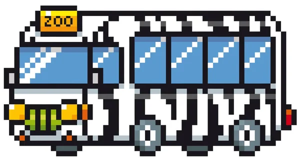 Ilustración Vectorial Dibujos Animados Zoo Bus Diseño Píxeles — Archivo Imágenes Vectoriales