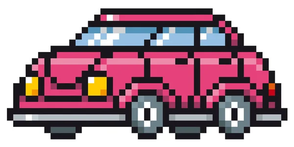 Illustrazione Vettoriale Cartoon Car Pixel Design — Vettoriale Stock