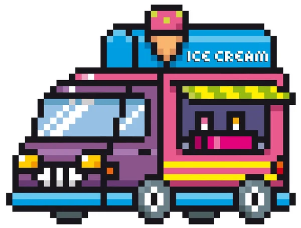 Ilustração Vetorial Carro Dos Desenhos Animados Pixel Design — Vetor de Stock