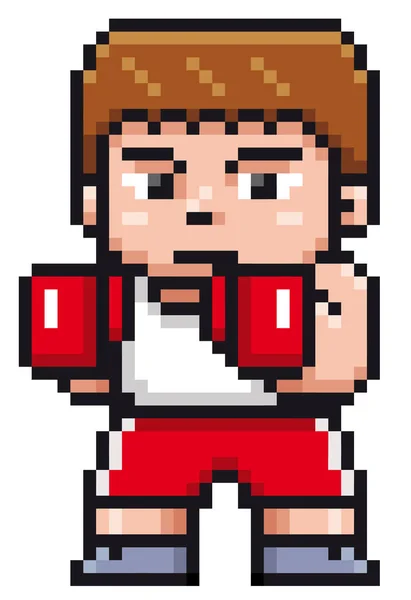 Ilustração Vetorial Cartoon Boxing Pixel Design — Vetor de Stock