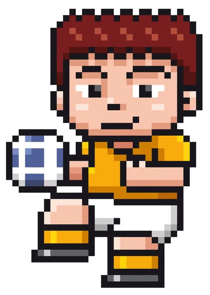 Illustration Vectorielle Lecteur Dessin Animé Soccer Pixel Design — Image vectorielle