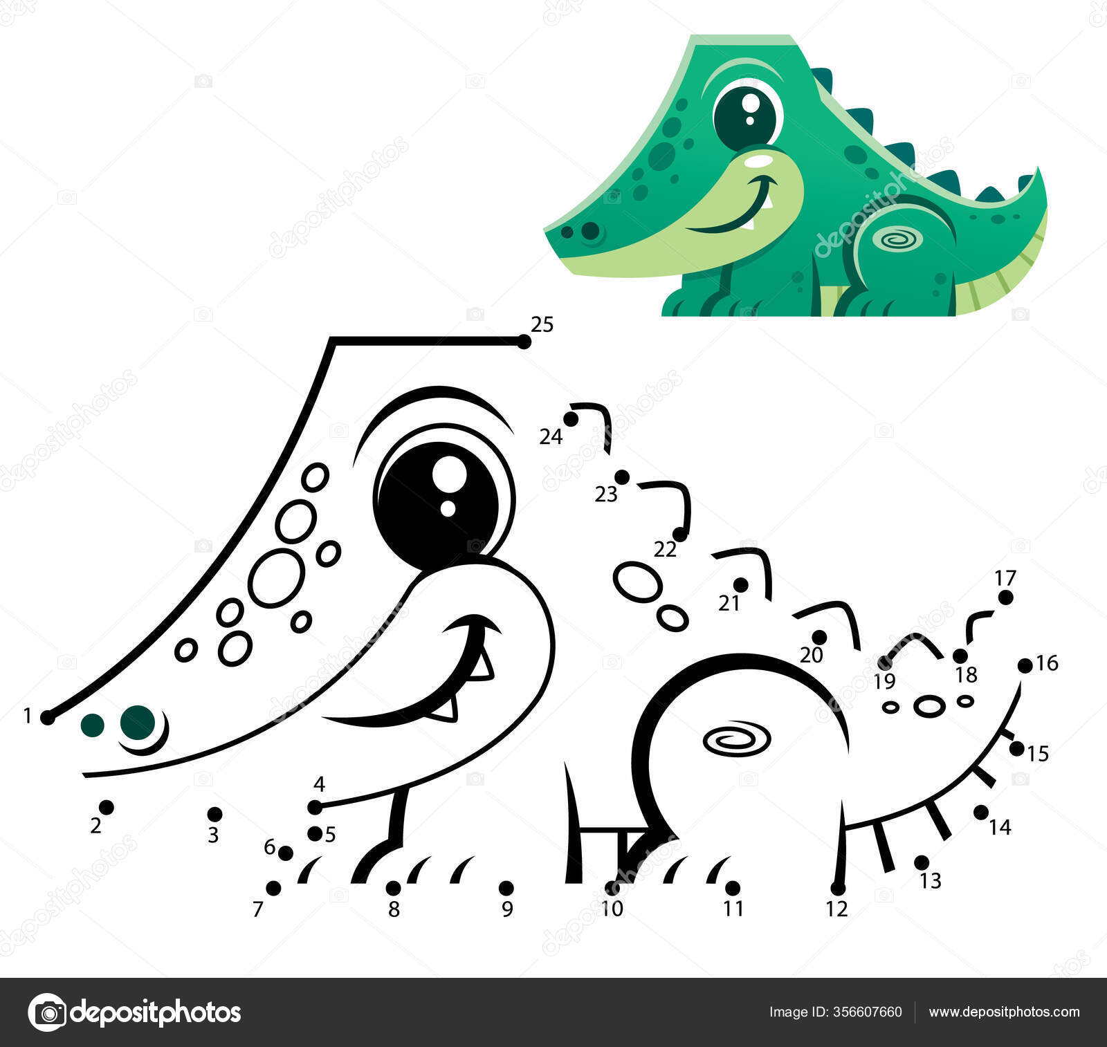 Ponto Ponto Jogo Com Resposta Crocodilo Conecte Pontos Por Números imagem  vetorial de KidLand© 542951006