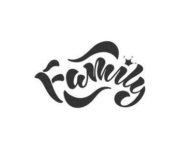 Aile - el yazısıyla çizilmiş vektör çizimi. Harf