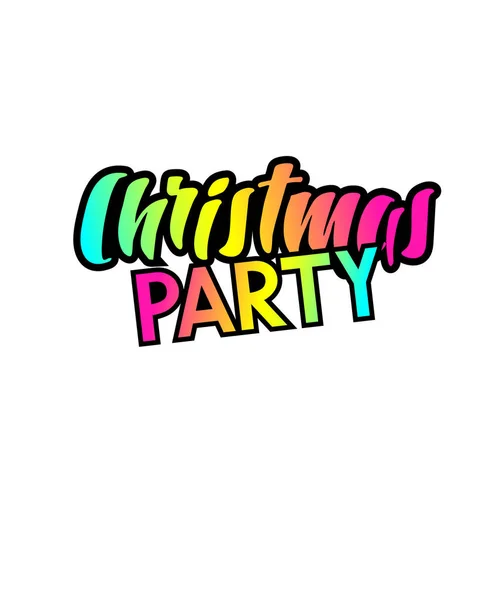 Christmas party - vector illustration with hand lettering — Stock Vector